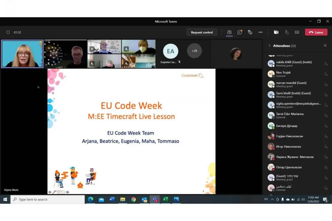 Uchestvo vo EU CodeWeek M:EE Timecraft Live Lesson 1
